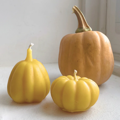 Yellow Pumpkin Beeswax Candle