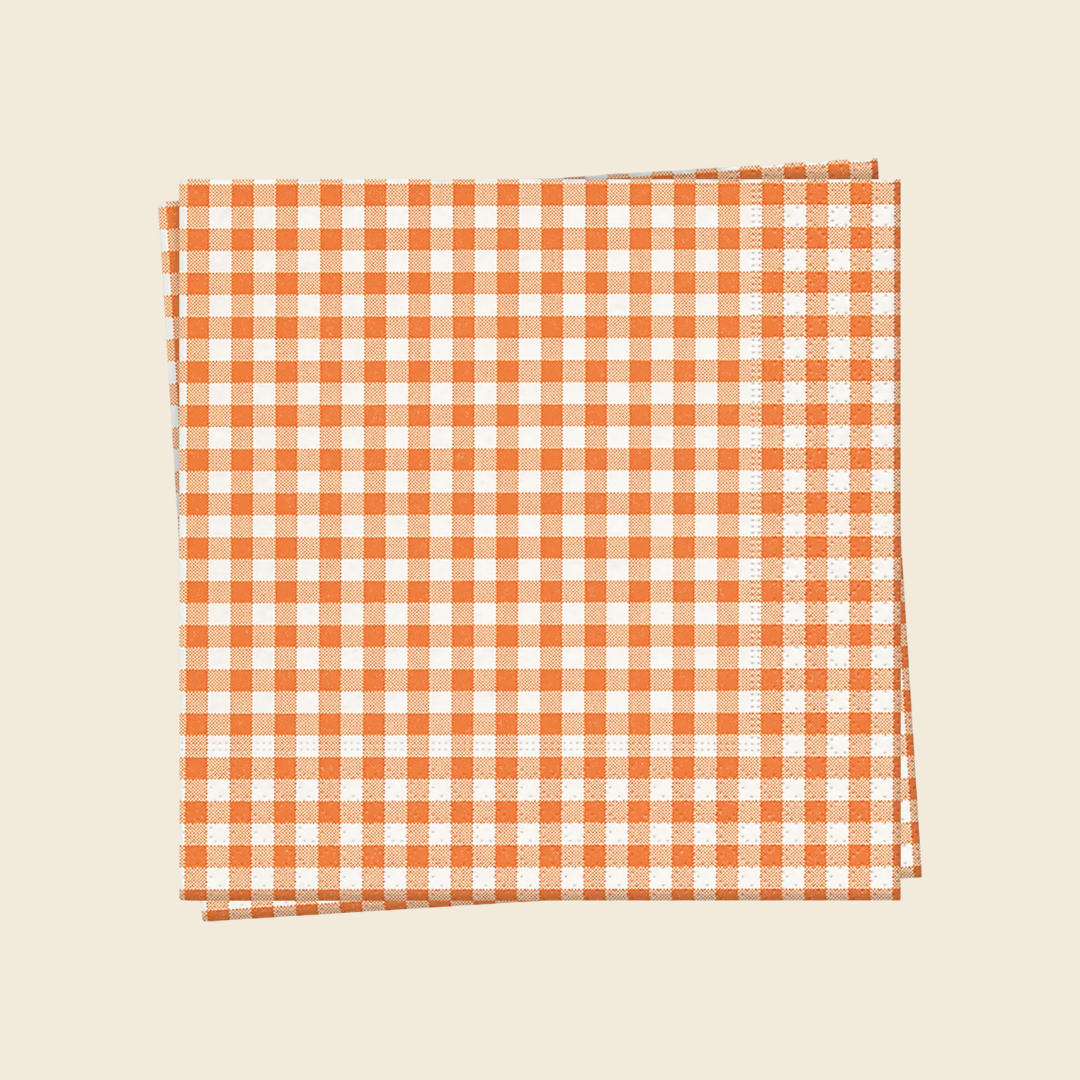 Orange Gingham Napkins
