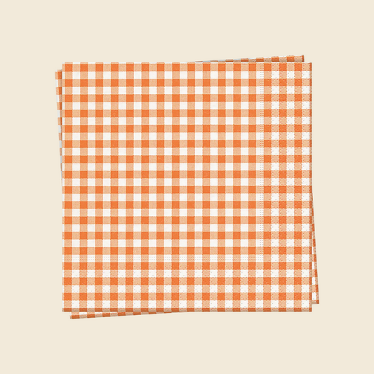 Orange Gingham Napkins