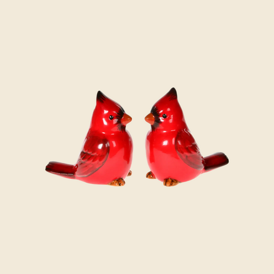 Set of 2 Ceramic Cardinal Salt & Pepper Shakers