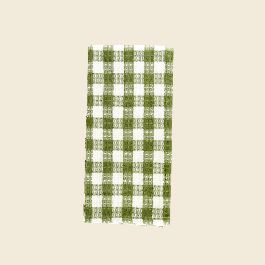 Green Check Tea Towel