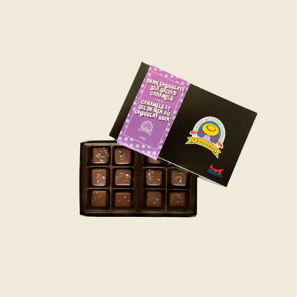 Boxed Chocolate (12 Piece) Dark Sea Salt Caramels