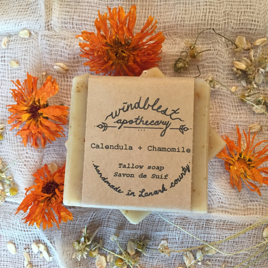 Calendula & Chamomile with Oatmeal Tallow Soap Bar