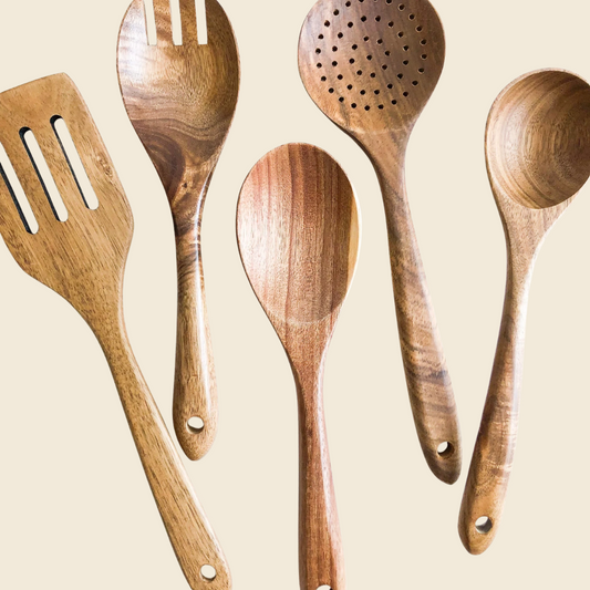 Natural Acacia Kitchen Utensil Set