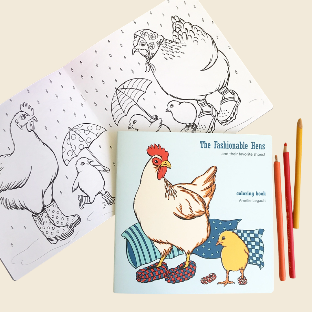 Fashionable Hens Colouring Book