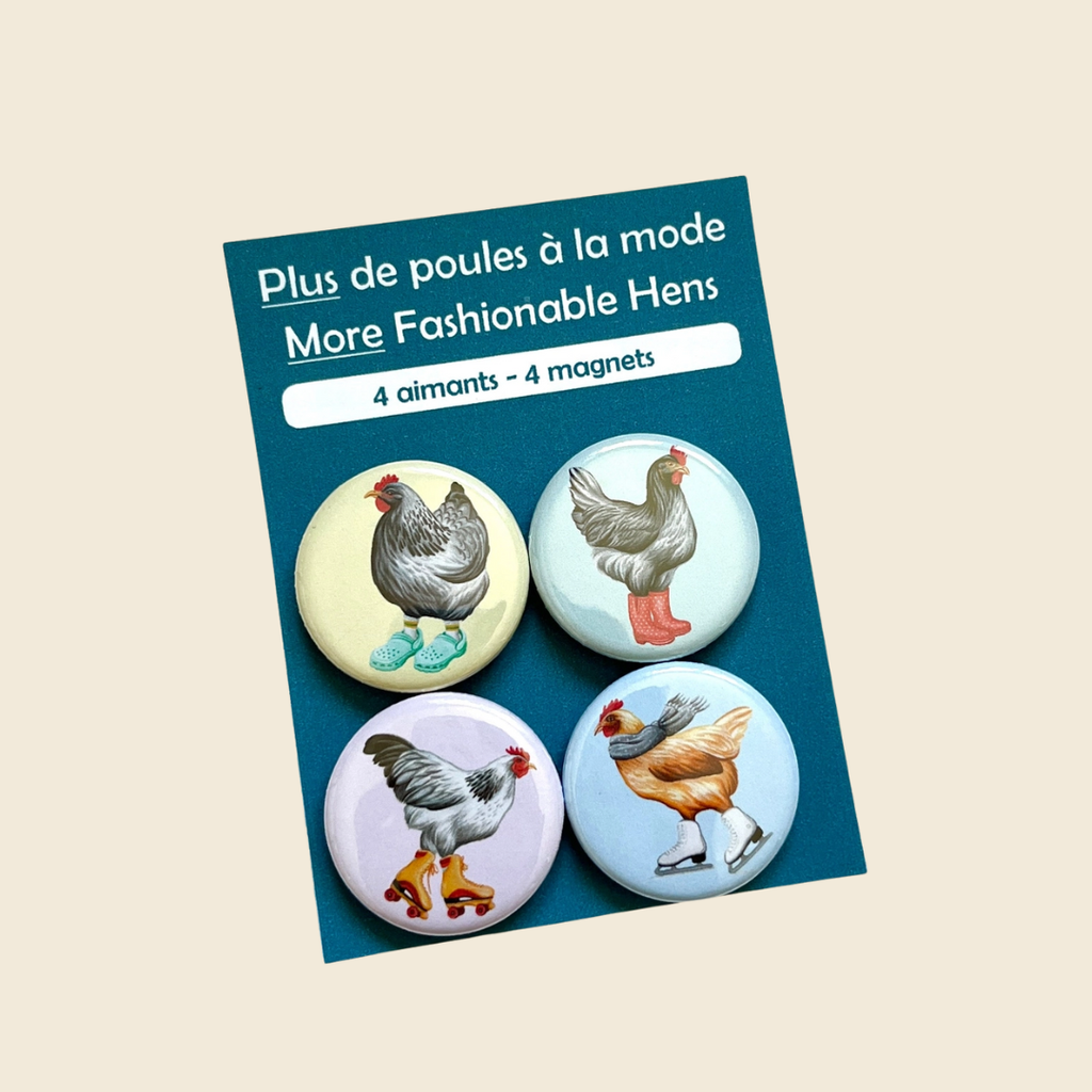 Fashionable Hens Fridge Magnets