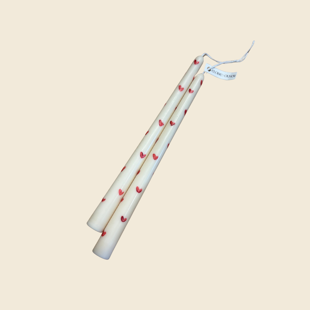 Hand Painted Heart Candlesticks