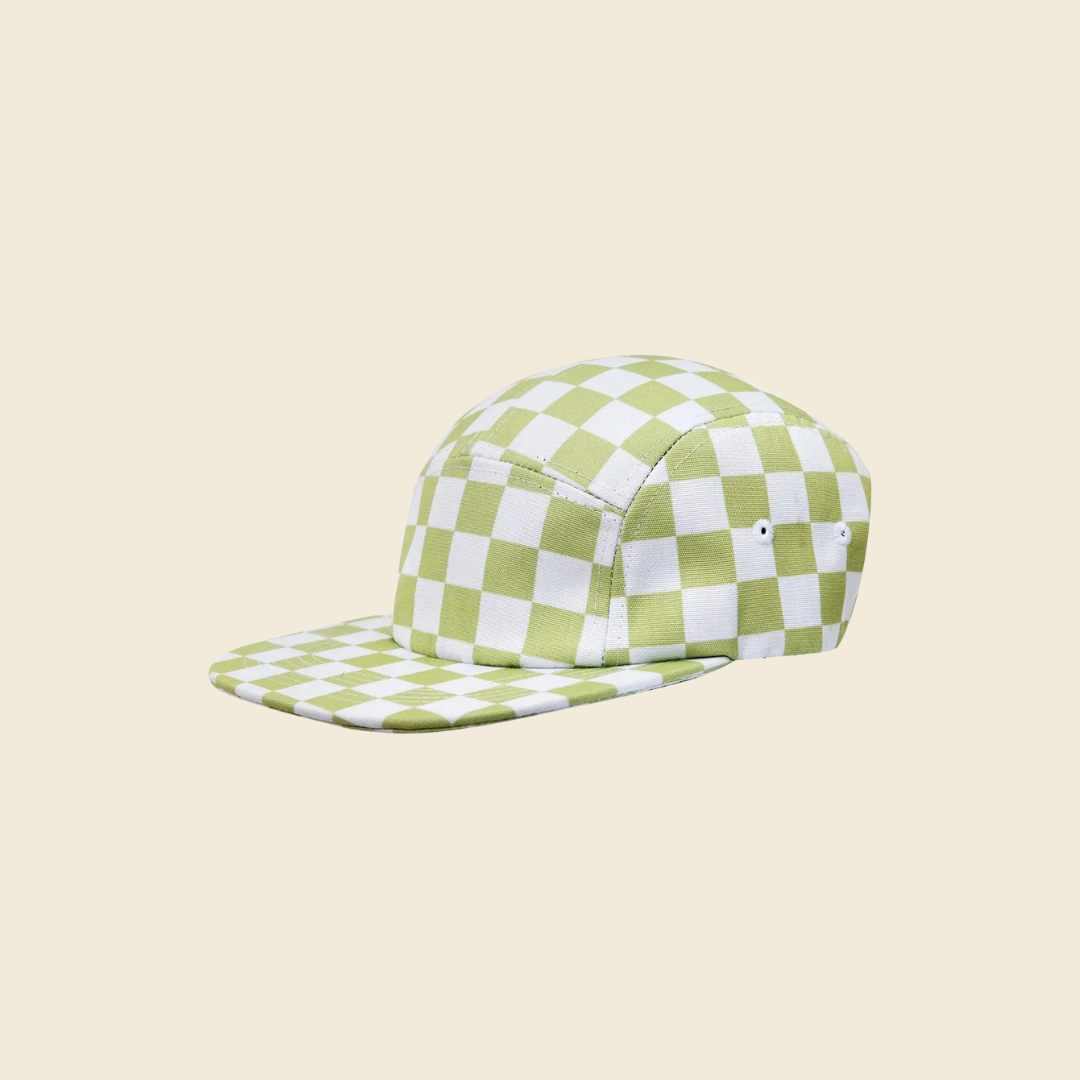 Checked Green 5-Panel Hat