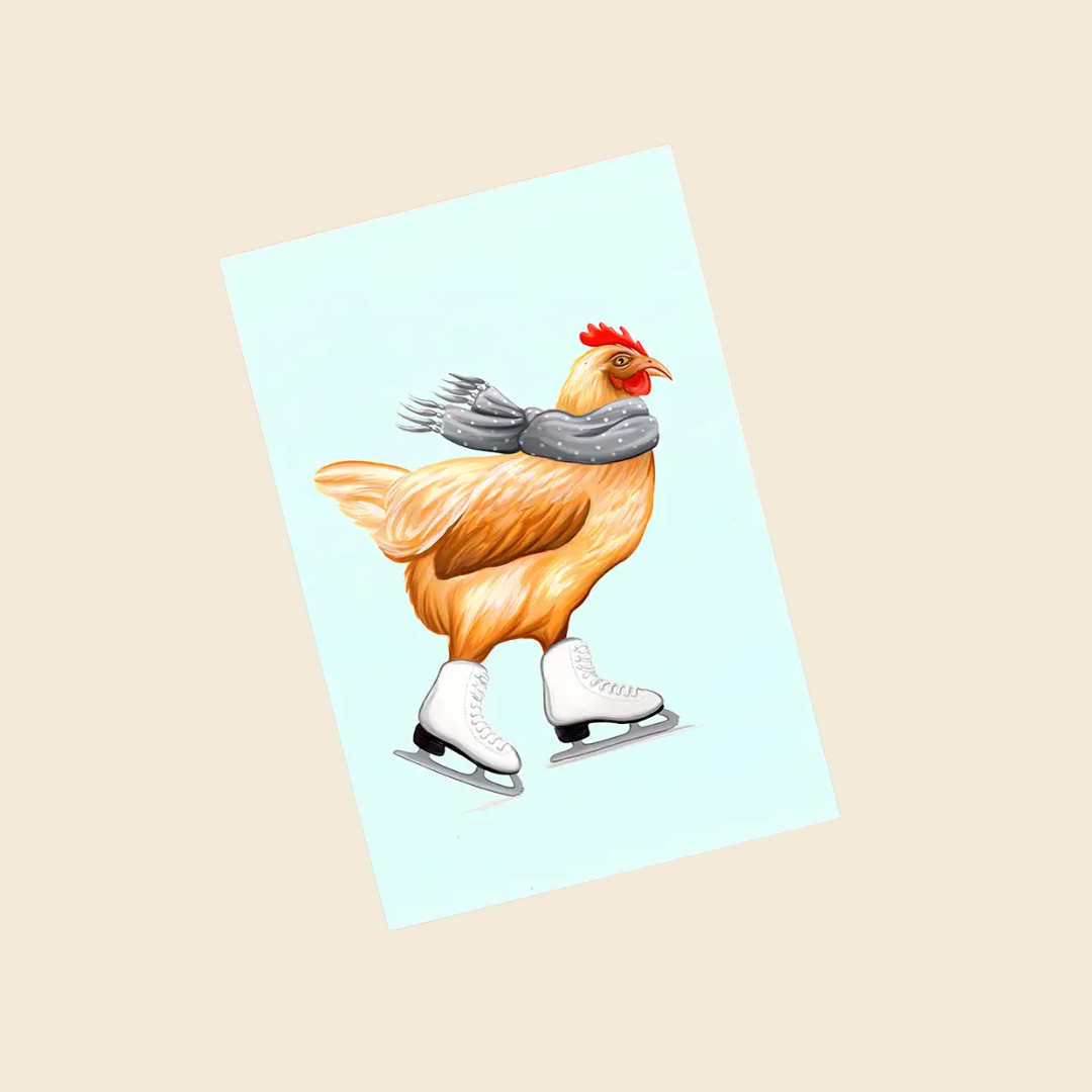 Hen Skating Card