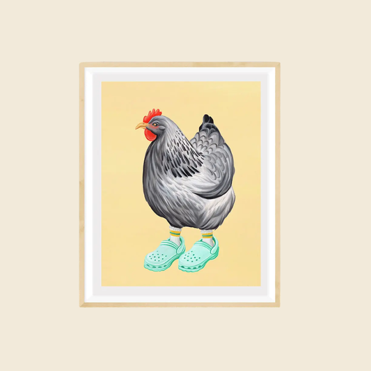 Hen in Crocs Print