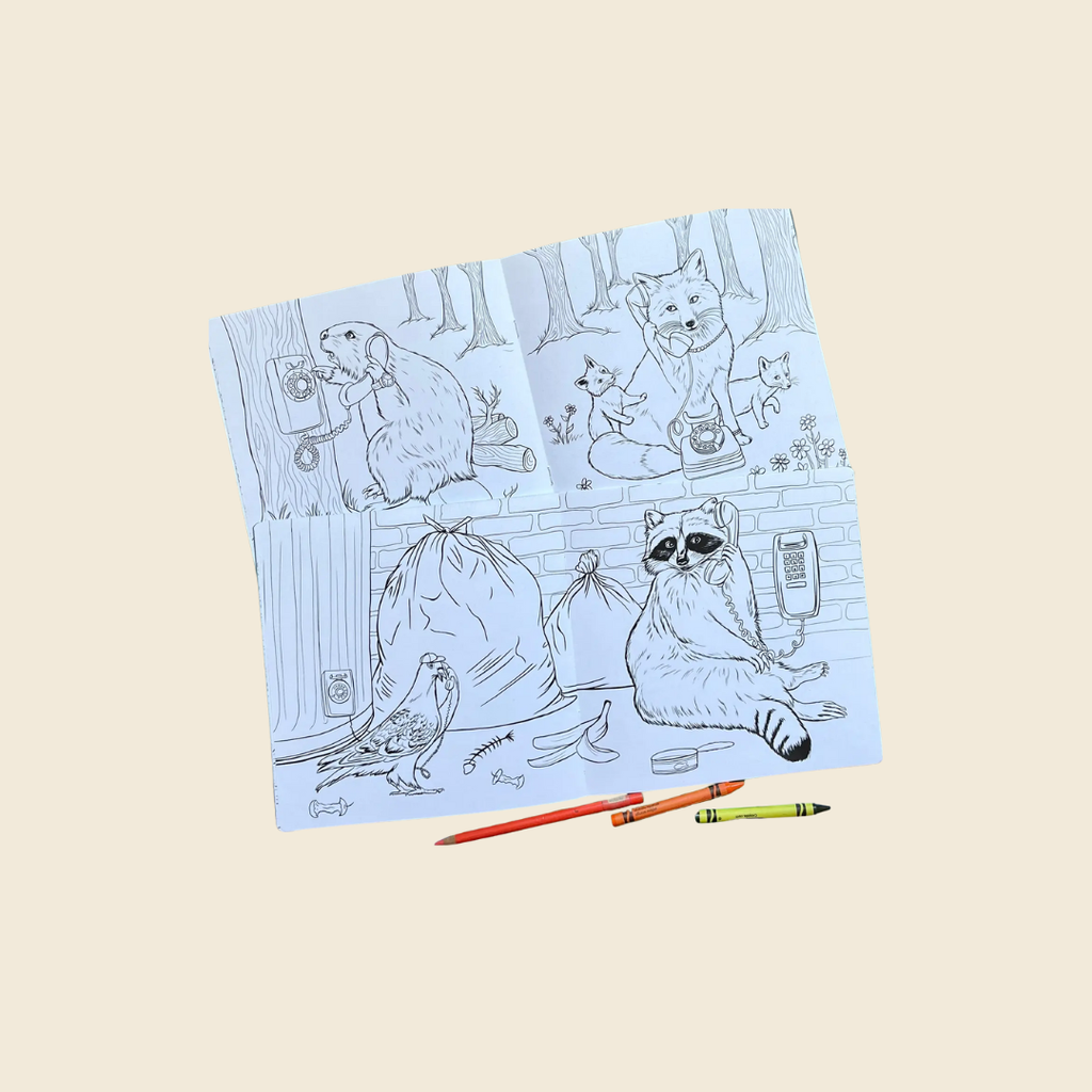 Animals on the Phone Colouring Book