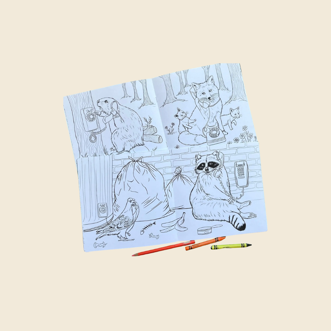 Animals on the Phone Colouring Book