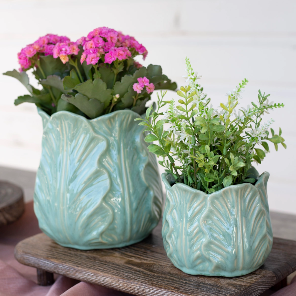 Green Cabbage Pot (2 Sizes)