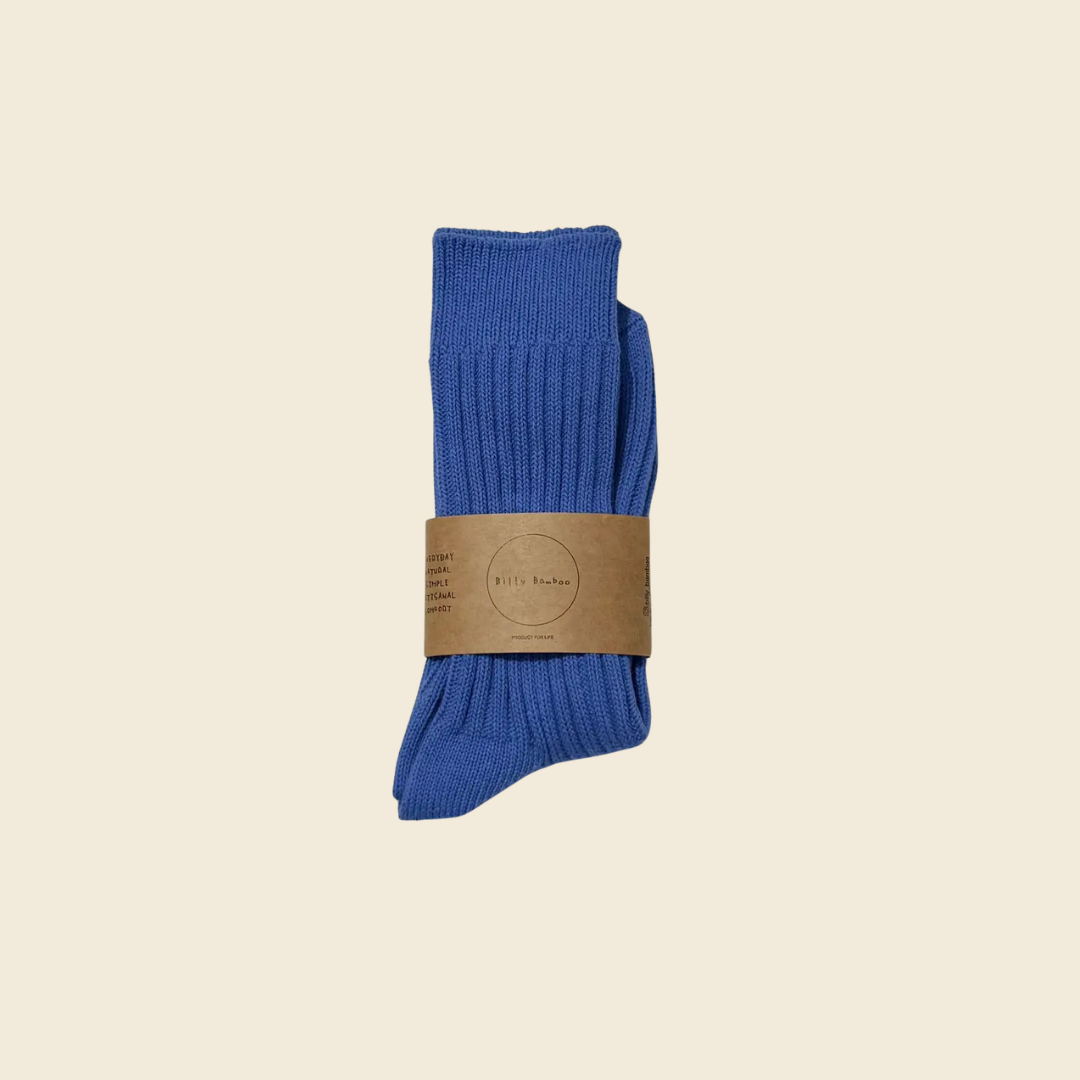 Ribbed Cotton High Socks (Hyacinth)