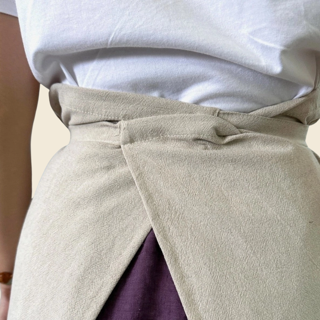 Linen Half Apron with Pockets