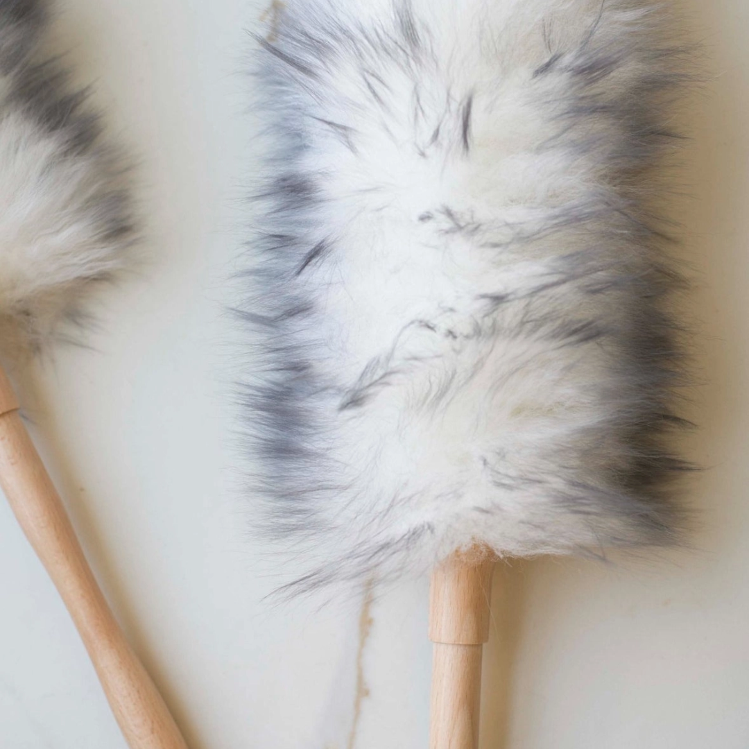 Wool Duster with Wooden Handle