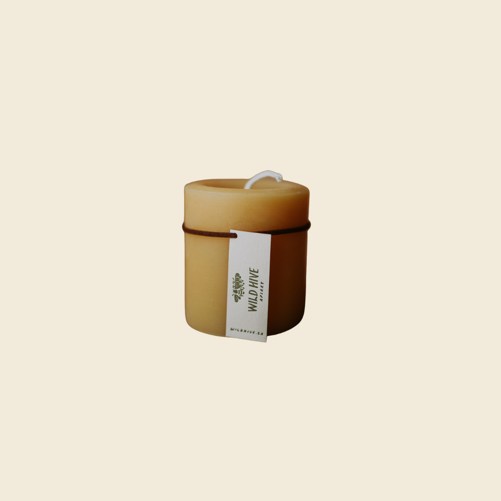 Round Beeswax Pillar