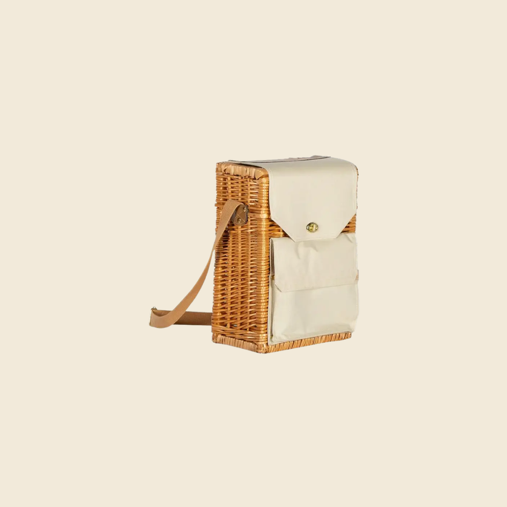 Bottle Bag with Cheese Board, Knife, and Corkscrew