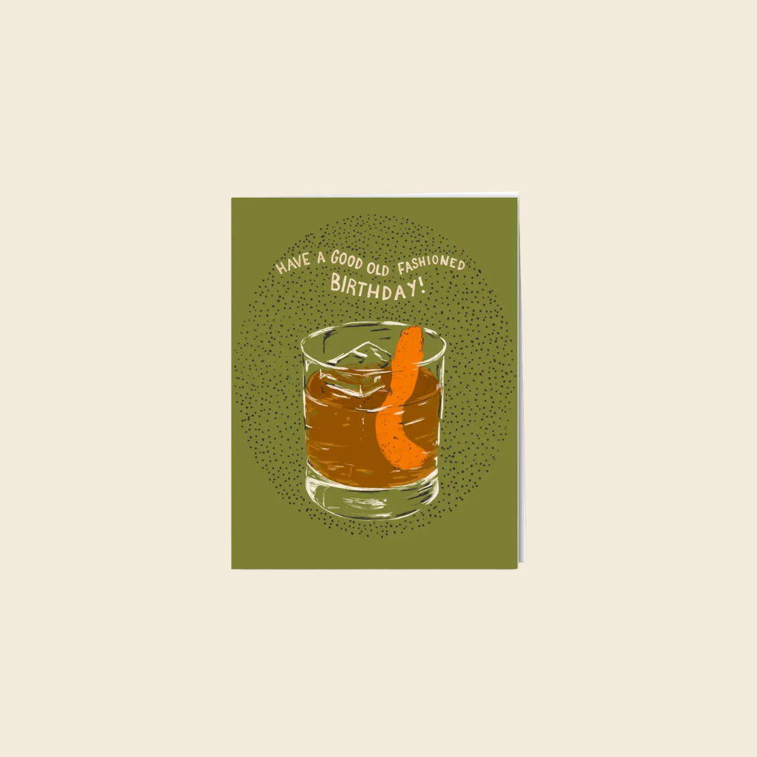 Old Fashioned Cocktail Birthday Card