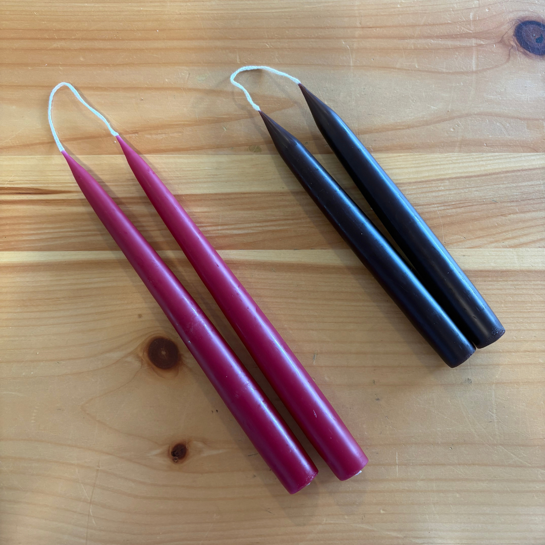 8" Brown Tapered Candle