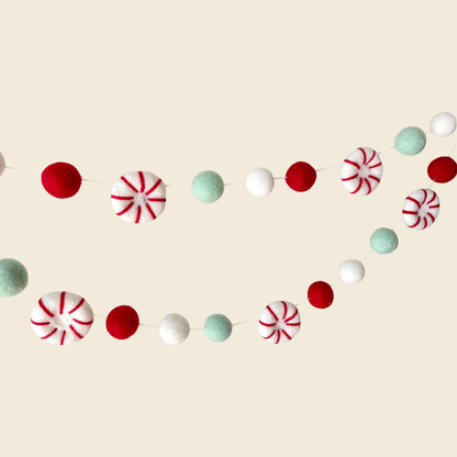 Peppermint Mint Felt Garland