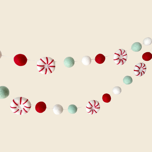 Peppermint Mint Felt Garland