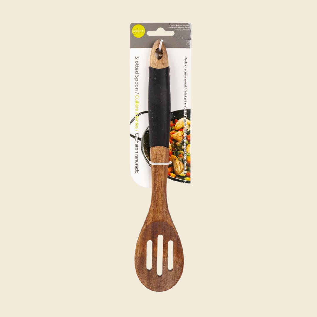 Acacia Wood Slotted Spoon