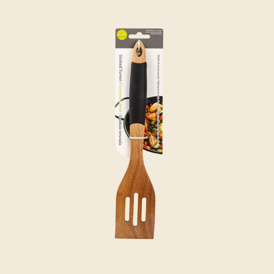 Acacia Wood Slotted Turner