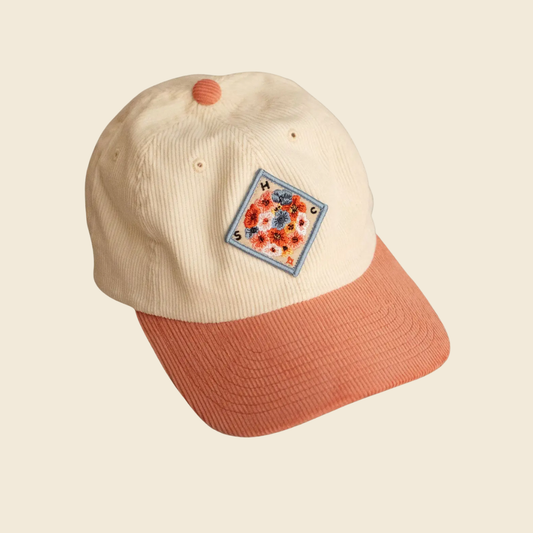"Flower Ball" Patched Corduroy Dad Hat