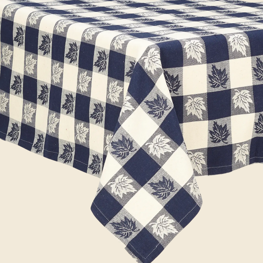 Navy Leaf Table Cloth