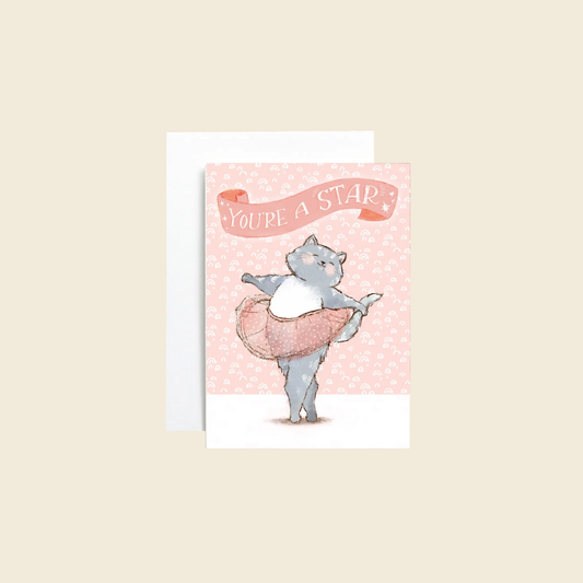 Dancing Ballet Cat Card