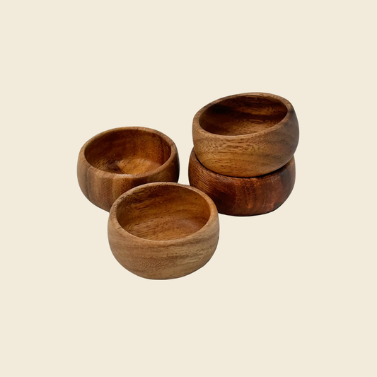 Wooden Candle or Dipping Bowl