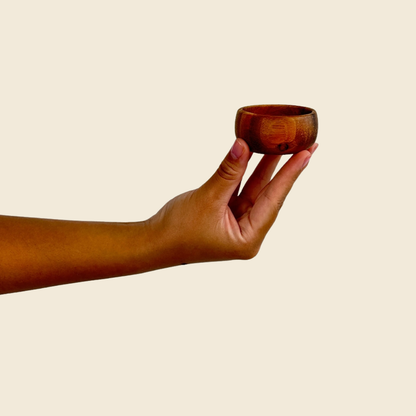 Wooden Candle or Dipping Bowl