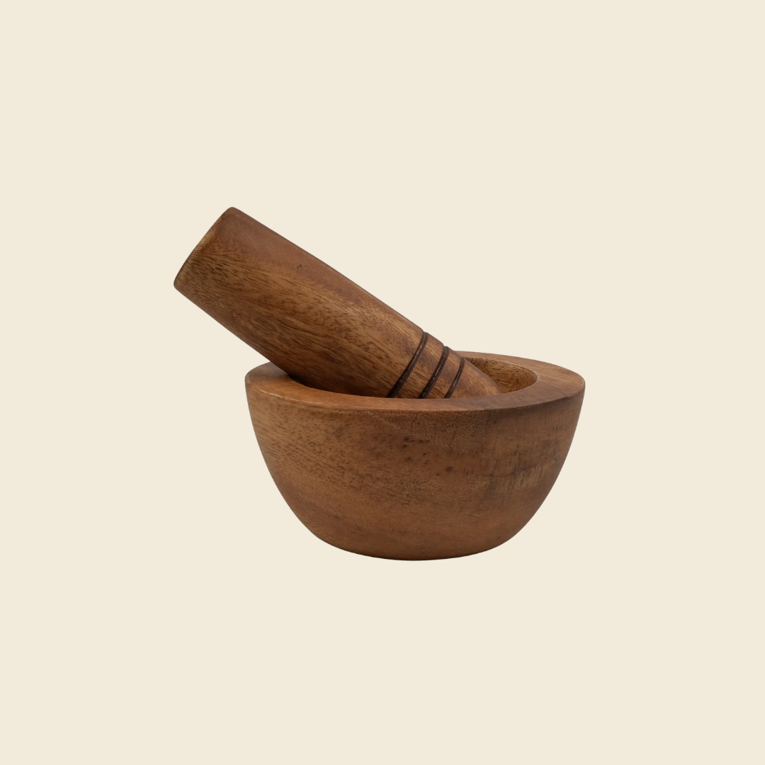 Wooden Mortar and Pestle