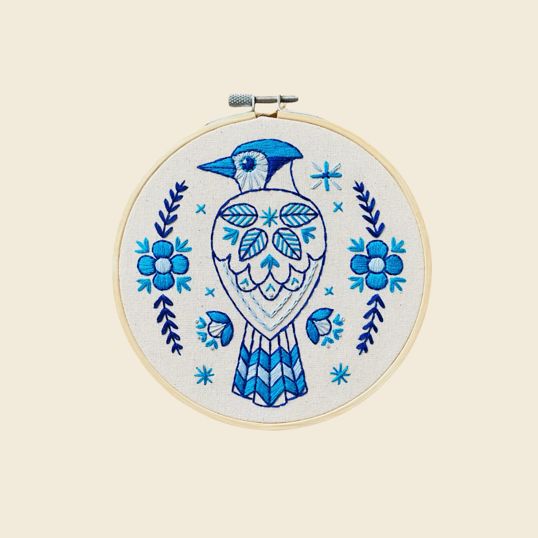 Blue Jay Complete Embroidery Kit