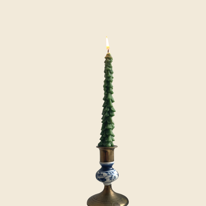 Evergreen Taper Beeswax Candle Pair