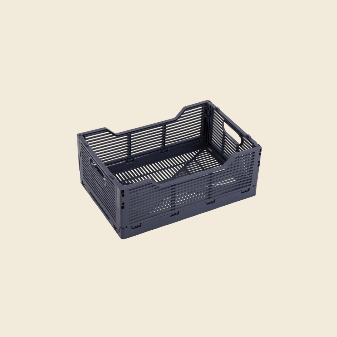 Navy Folding Storage Crate