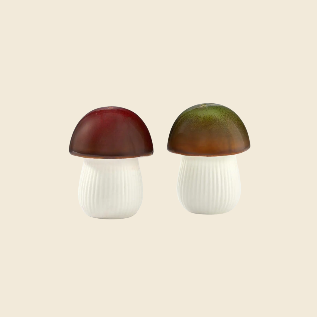 Ceramic Mushroom Salt & Pepper Shakers