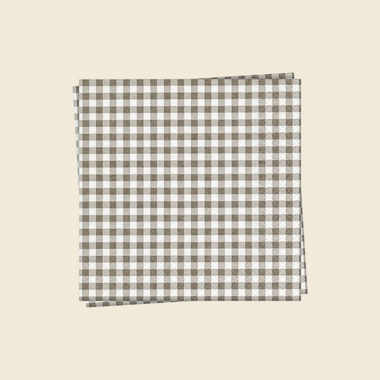 Taupe Gingham Napkins