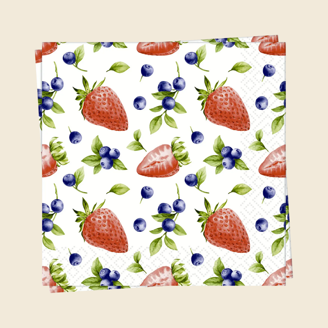 Strawberry Blueberry Luncheon Napkins