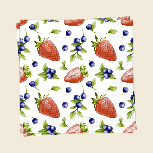Strawberry Blueberry Luncheon Napkins