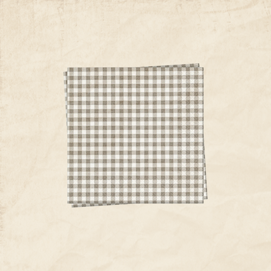Taupe Gingham Napkins